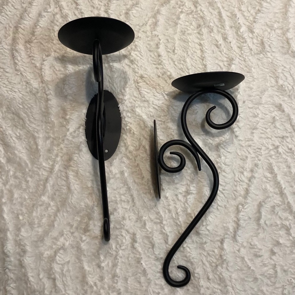 Candle wall scones black